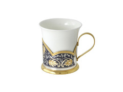 Серебряная кофейная чашка с позолотой «Хмель» 